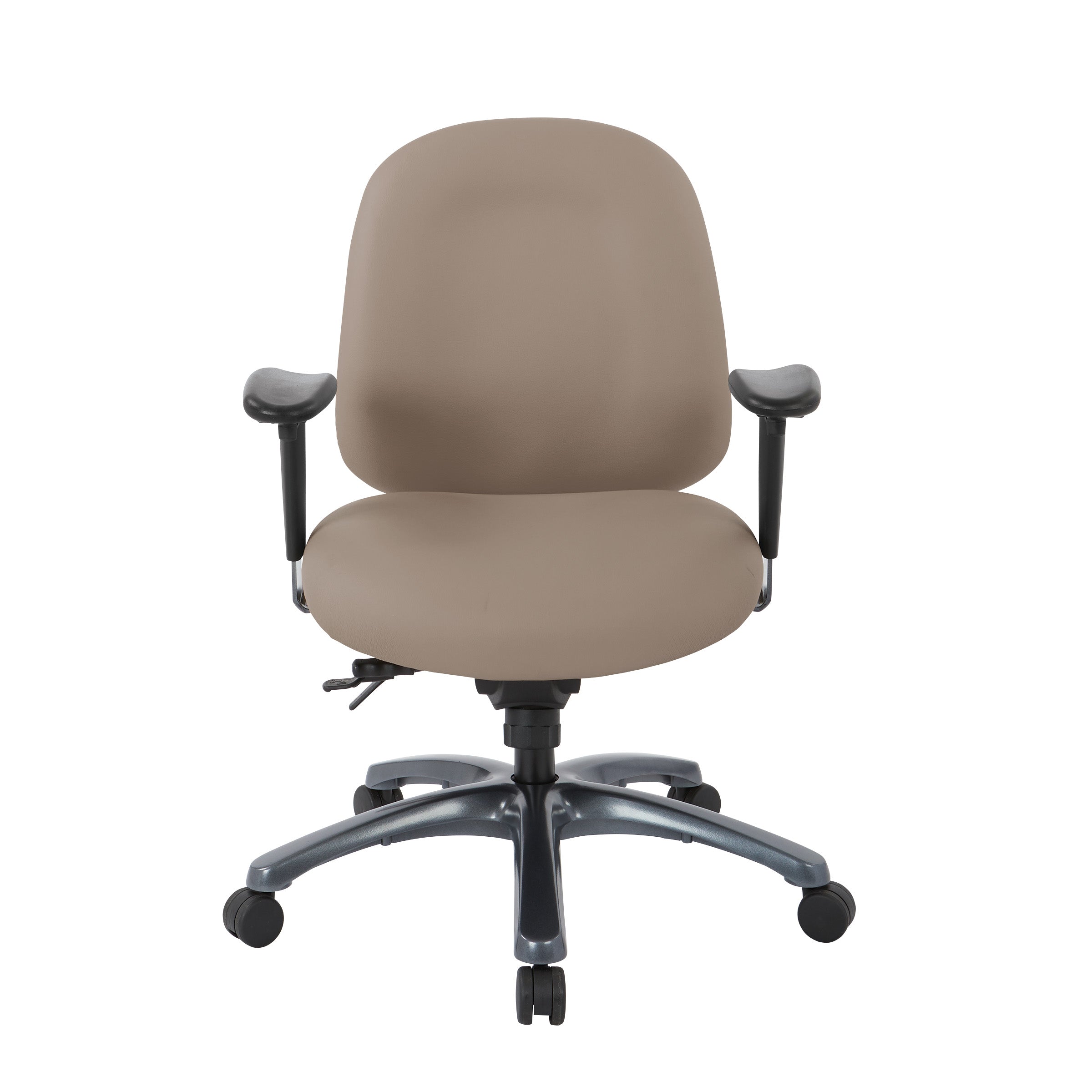 Multi-Function Mid Back Chair with Seat Slider and Titanium Finish Base